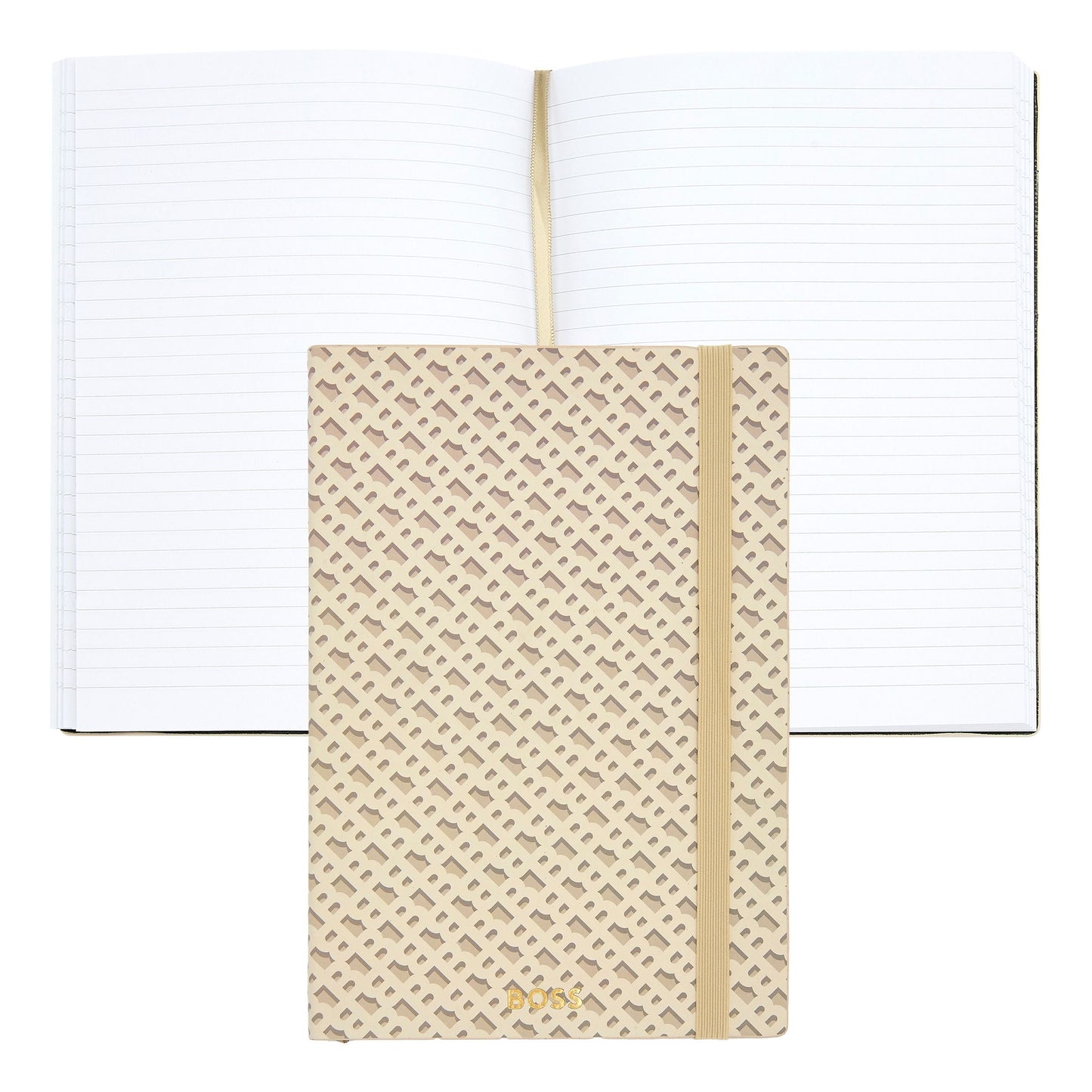 Boss A5 notitieboekje monogram cream lined