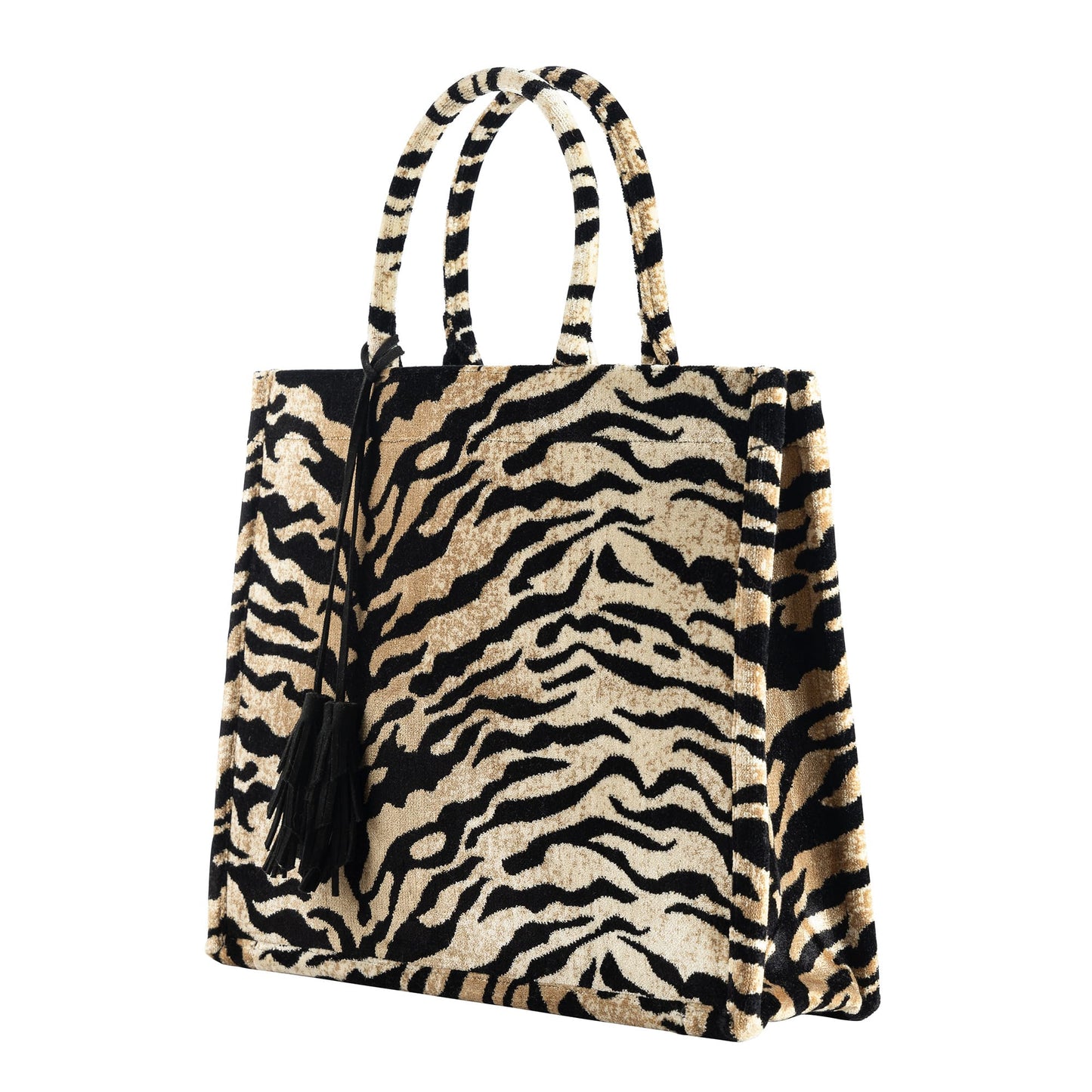 Tote Bag Beige Zebra 43x34x15cm