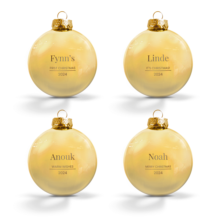 Glazen kerstbal - goud - 4 stuks