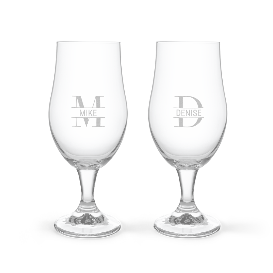 Bier borrelpakket met gegraveerde glazen