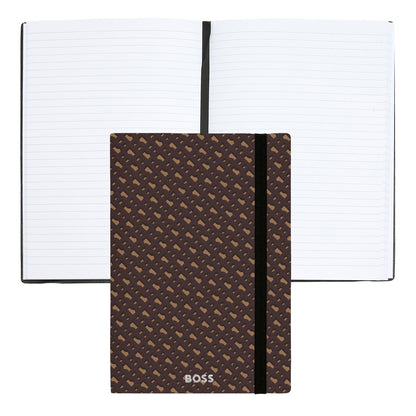 Boss A5 notitieboekje monogram camel lined