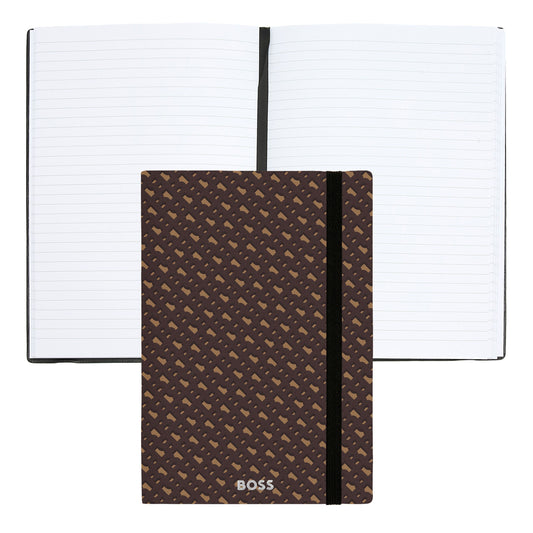 Boss A5 notitieboekje monogram camel lined