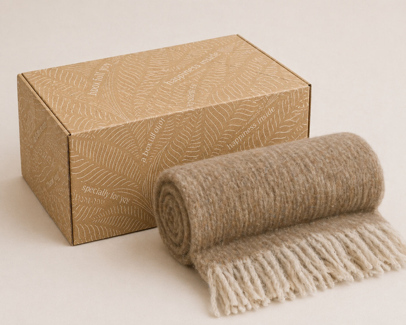 Plaid Mohair, 125x150cm, bruin/beige