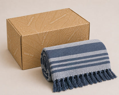 Hammam Doek, 180x100cm, blauw-grijs