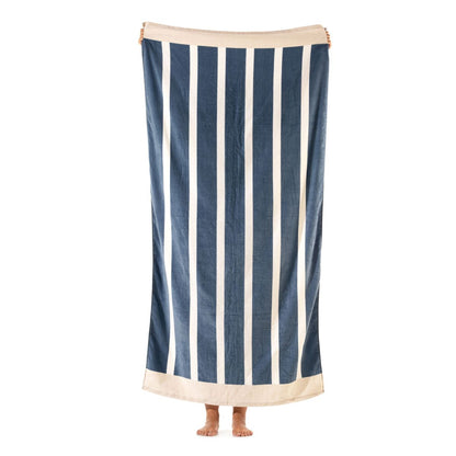 Strandlaken Blauw-Wit Gestreept 90x180cm