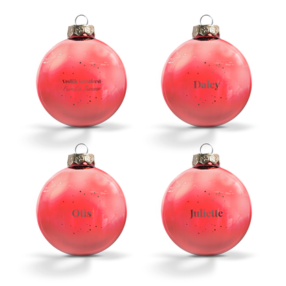 Glazen kerstbal - rood - 4 stuks