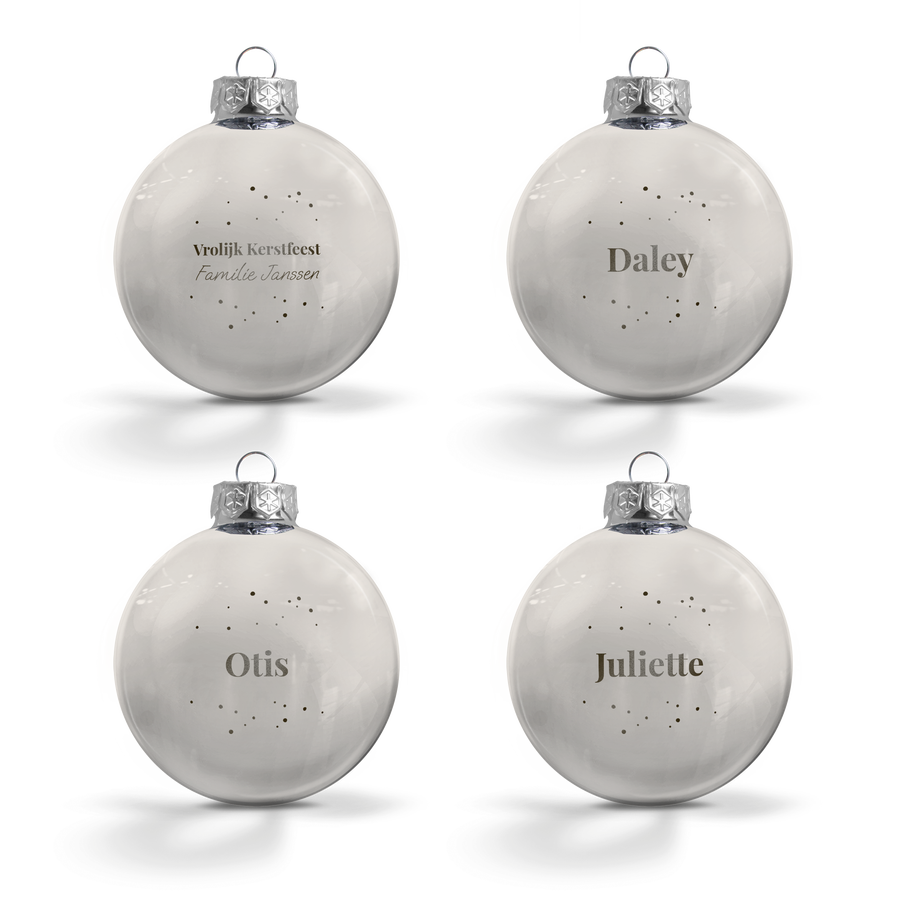 Glazen kerstbal - zilver - 4 stuks