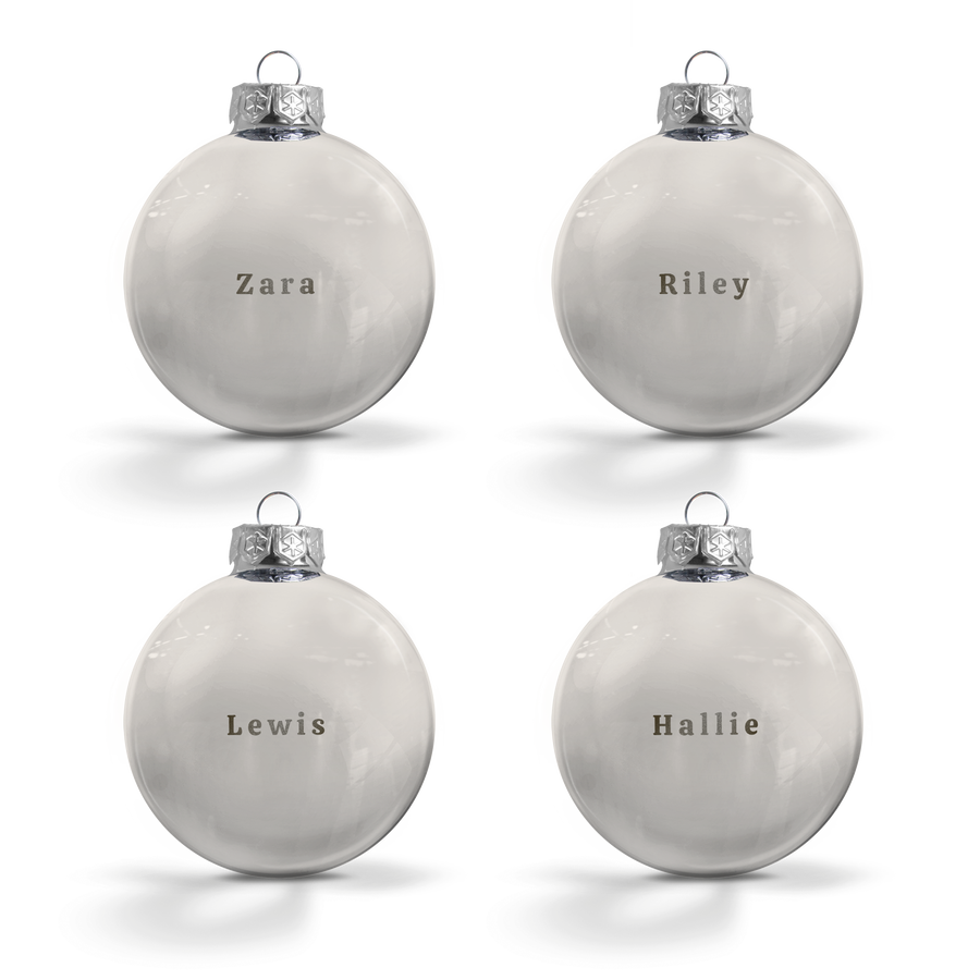 Glazen kerstbal - zilver - 4 stuks