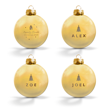 Glazen kerstbal - goud - 4 stuks