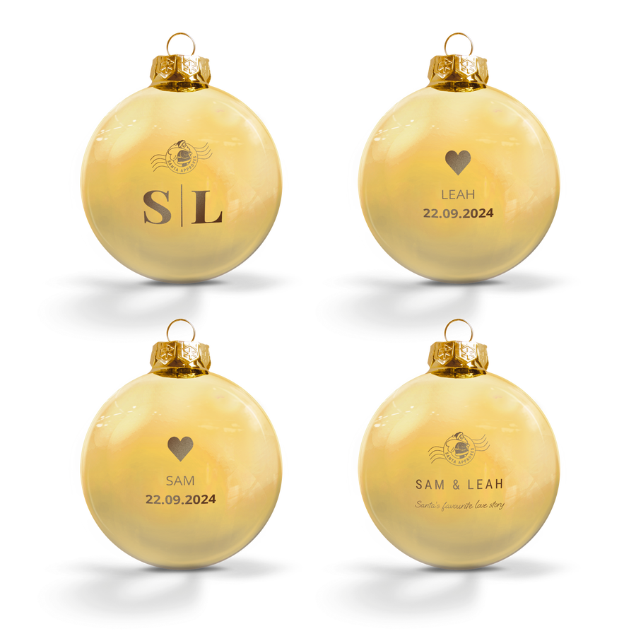 Glazen kerstbal - goud - 4 stuks
