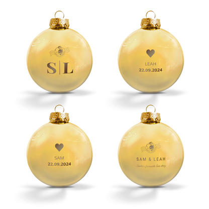 Glazen kerstbal - goud - 4 stuks