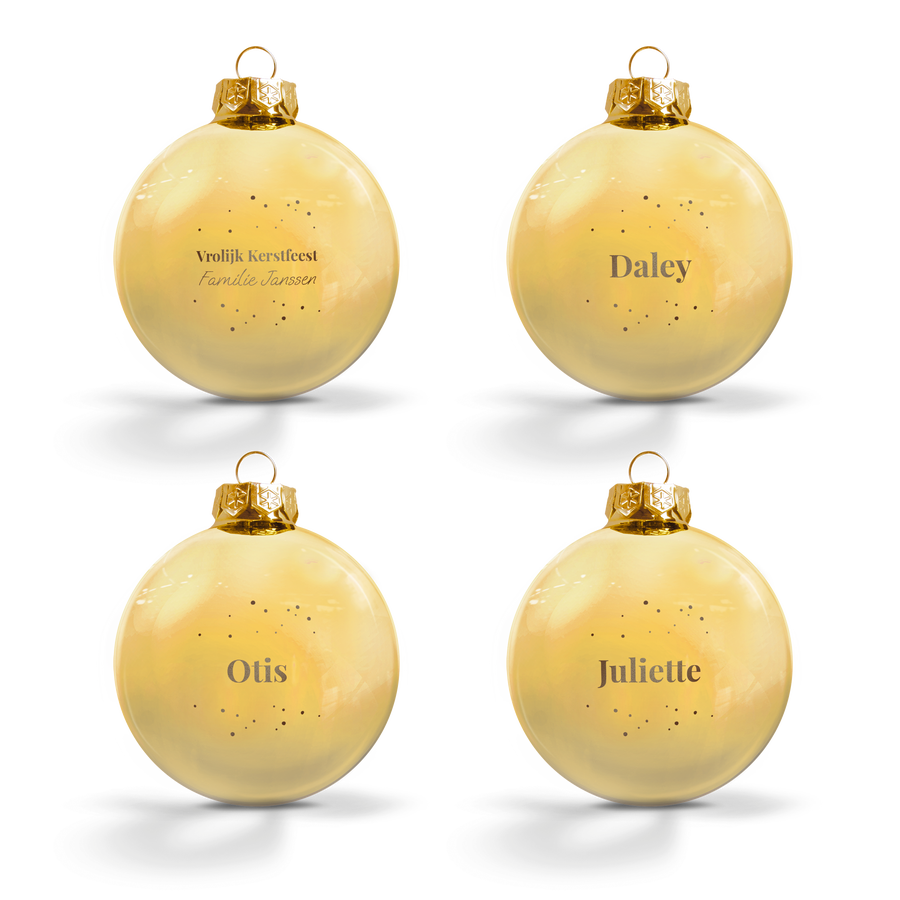 Glazen kerstbal - goud - 4 stuks
