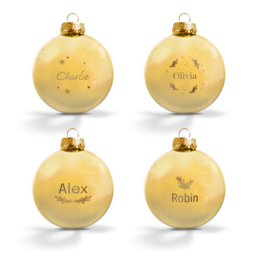 Glazen kerstbal - goud - 4 stuks