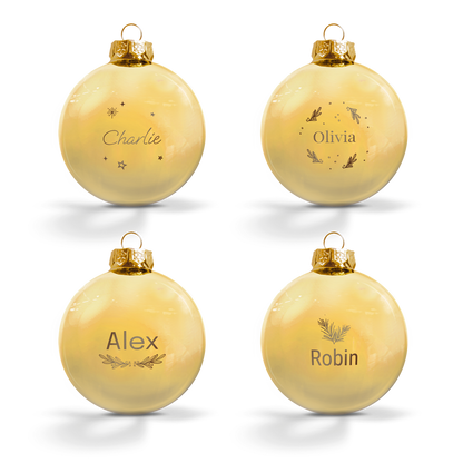 Glazen kerstbal - goud - 4 stuks