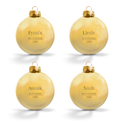 Glazen kerstbal - goud - 4 stuks