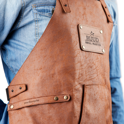 Gerecycled leren schort 