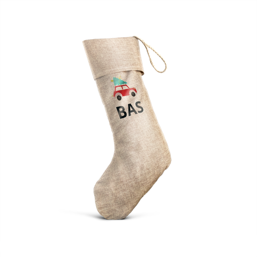 Jute kerstsok met tekst