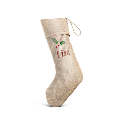 Jute kerstsok met tekst