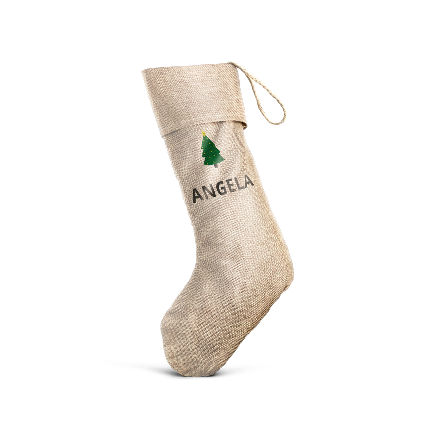 Jute kerstsok met tekst