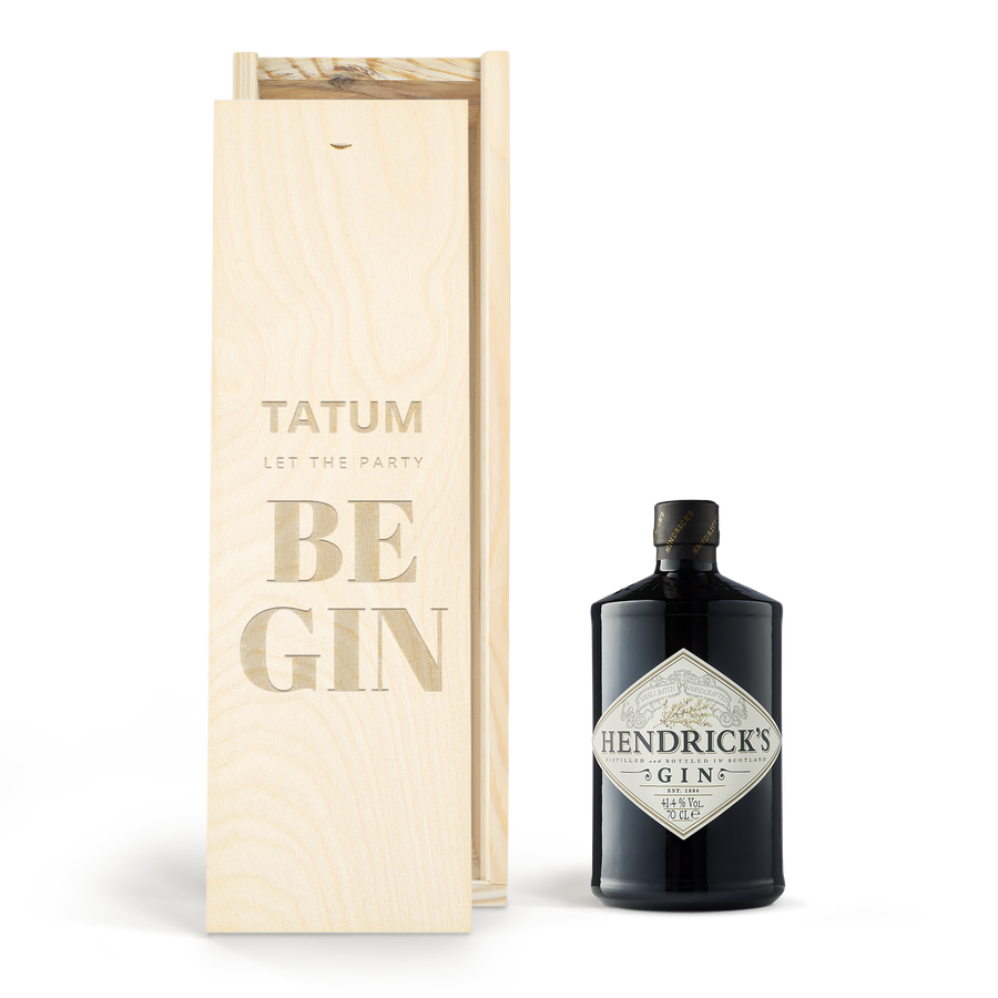 Hendrick's gin - In gegraveerde kist