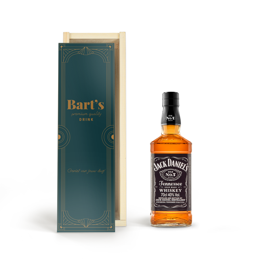 Jack Daniels whiskey - In bedrukte kist