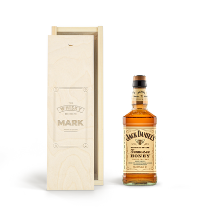 Jack Daniels Honey whiskey - In gegraveerde kist