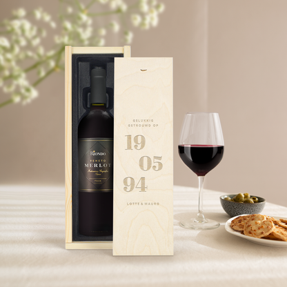 Riondo Merlot - In gegraveerde kist