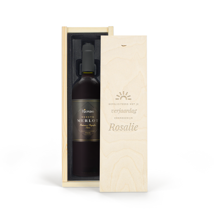 Riondo Merlot - In gegraveerde kist