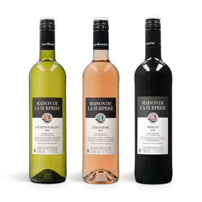 Maison de la Surprise - Merlot, Syrah en Sauvignon - In gegraveerde kist