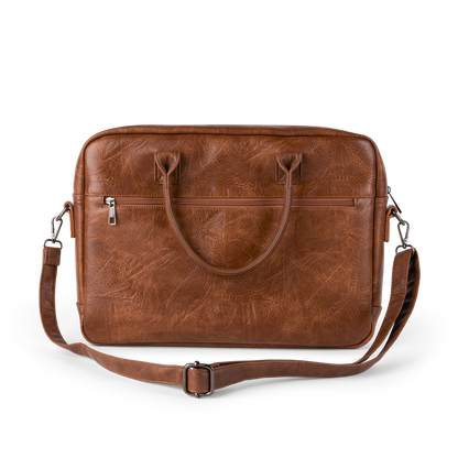PU leren laptoptas met naam