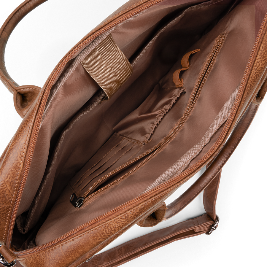 PU leren laptoptas met naam