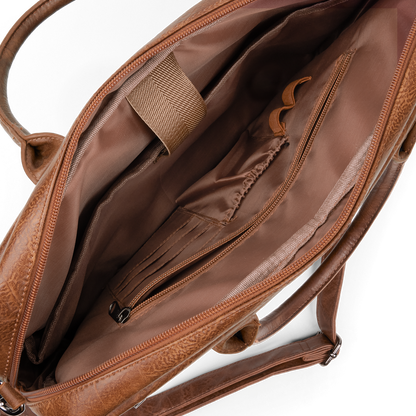 PU leren laptoptas met naam