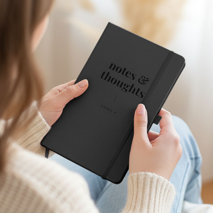 Notitieboek met naam - Zwart