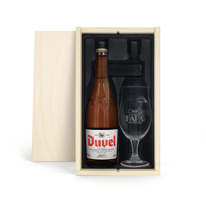 Vaderdag bierpakket met gegraveerd glas - Duvel