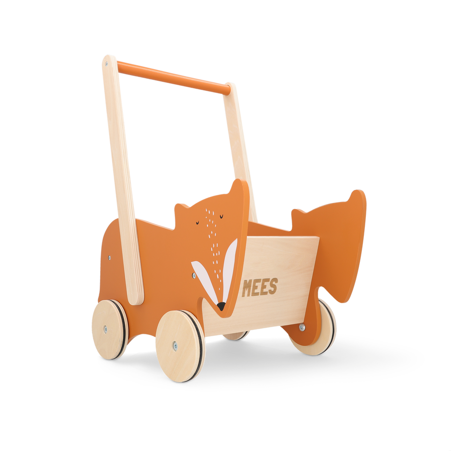Houten loopwagen
