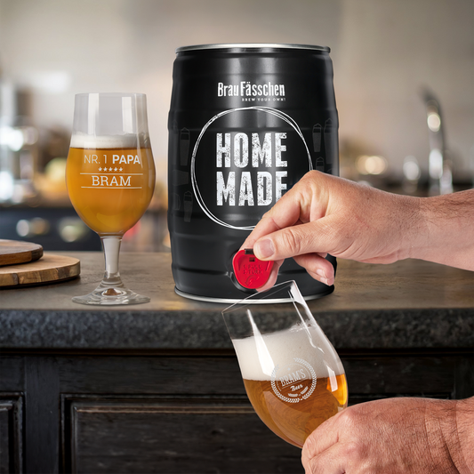 Bierbrouw pakket met glazen - Lager