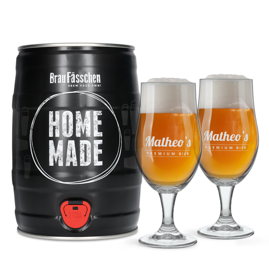 Bierbrouw pakket met glazen - Lager