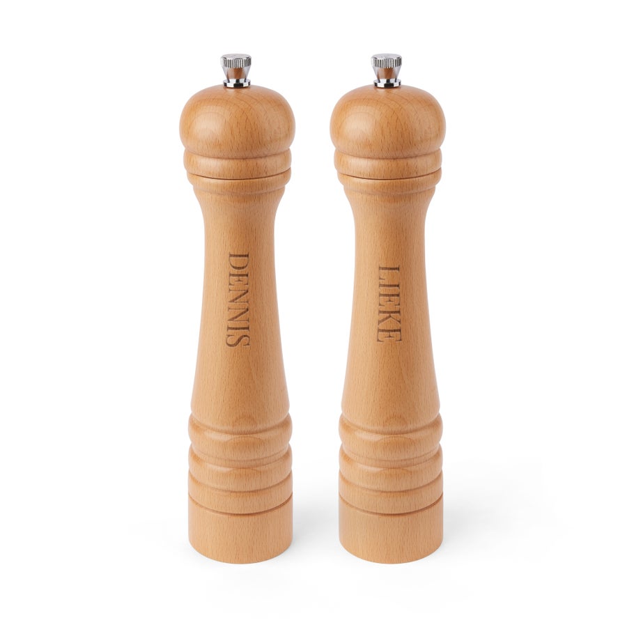 Peper en zoutmolenset met naam  - XL