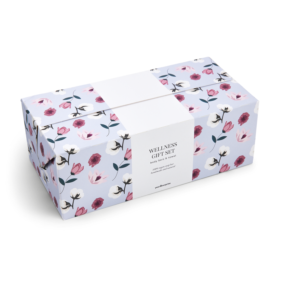 Cadeauset van zeep met gepersonaliseerd gastenhanddoekje