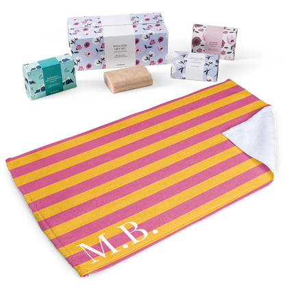 Cadeauset van zeep met gepersonaliseerd gastenhanddoekje