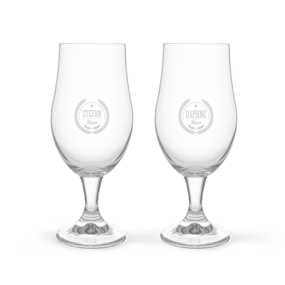 Bier borrelpakket met gegraveerde glazen