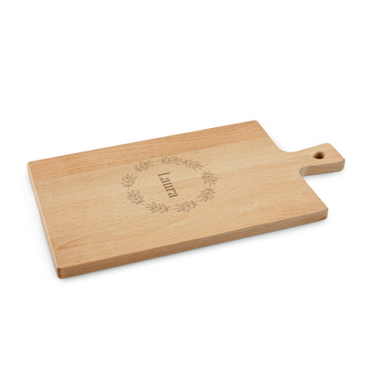 Borrelpakket met gegraveerde houten serveerplank