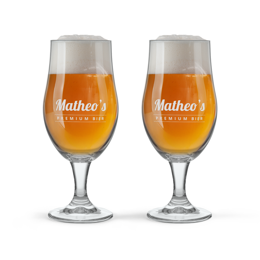 Bierglas op voet - 2 stuks