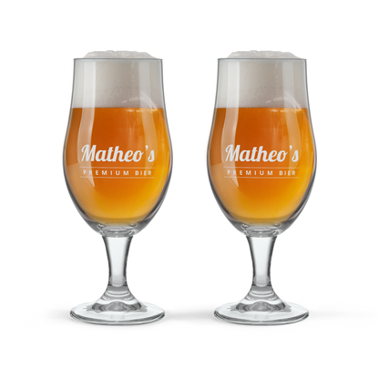 Bierglas op voet - 2 stuks