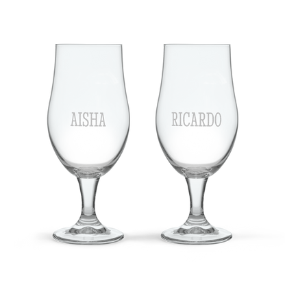 Bierglas op voet - 2 stuks