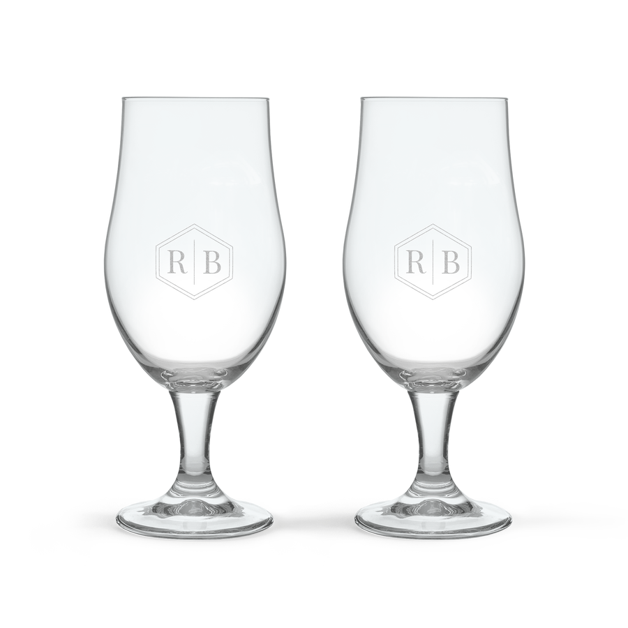 Bierglas op voet - 2 stuks