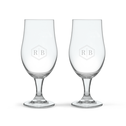 Bierglas op voet - 2 stuks
